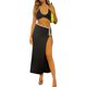 thumbnail image 3 of VISgogo Traje casual para mujer, sin mangas, sin espalda, con cuello halter y falda larga dividida de cintura alta VISgogo  moda, 3 of 9