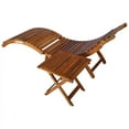 thumbnail image 4 of Veryke 2 Pcs Patio Folding Solid Wood Curved Chaise Lounge Chair with Side Table, 4 of 10