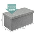 thumbnail image 4 of Patiojoy Grey 31.5" Storage Ottoman Fabric Foldable Toy Chest with Removable Storage Bin, 4 of 6