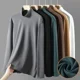 thumbnail image 2 of Camiseta de manga larga para hombre, otoño invierno 2023, camisetas abrigadas, camisa de color liso con parte inferior, cuello alto medio, camisetas casuales para hombre, polos, 2 of 5