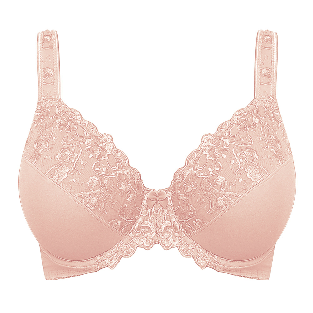Women's Underwire Unlined Bra Minimizers Non-Padded Full Coverage Lace ...