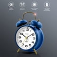 thumbnail image 2 of Reloj despertador Sharp Twin Bell Loud, color azul marino mate, funciona con pilas, 2 of 6