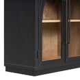 thumbnail image 6 of LiviNest Arched Sideboard Buffet Cabinet: 4-Door Glass Storage with Adjustable Shelves - 275 LBS Load-Bearing for Dining Room & Living Room - Retro Style Black Wooden Furniture, 6 of 6