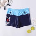 thumbnail image 4 of WREESH Kids Boys Swim Trunks Cotton Boxer Briefs Children's Swimsuit Print Swimwear Flat Angle with Rope Bathing Suits Blue, 4 of 9