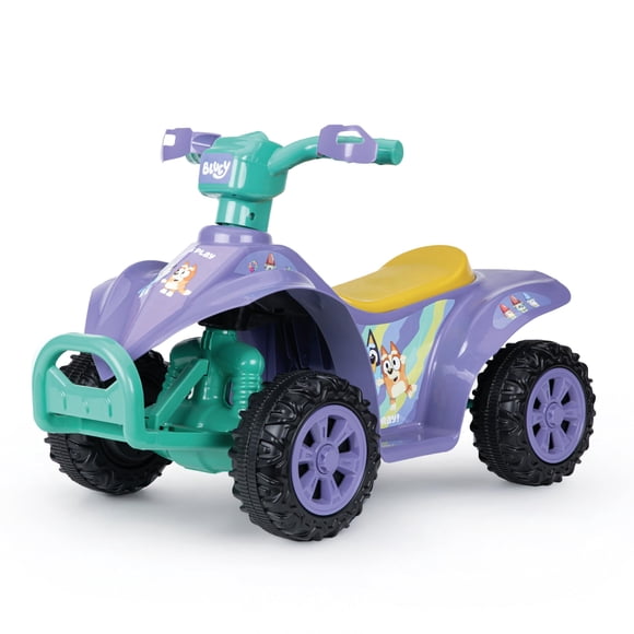 Bluey Quad 6 V pour Enfants - Jouet à Chevaucher Puissant et Sécuritaire avec Pile Rechargeable - Conduite Avant et Arrière - Capacité de Charge Maximale de 55 Lb -