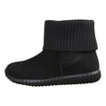 thumbnail image 6 of Wedge Snow Boots for Women 2025 Winter Fashion Casual Suede Knit Patchwork Wide Width Walking Wide Mid Calf Ankle Booties, 6 of 7