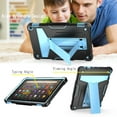 thumbnail image 3 of Dteck Case for Amazon Fire HD 10 2021/HD10 Plus 2021 10.1-inch 11th Generation,Shockproof 3-Layer-Protection Hybrid Rubber Hard PC Back Protective Kickstand Cover，Black+Blue, 3 of 4