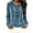 Light Blue, variant on MLCDZ Womens Velour Hoodies Casual Loose Fit Button Hooded Long Sleeves Drawstring Sweatshirt Lightweight Breathable Golf Camping Pullovers