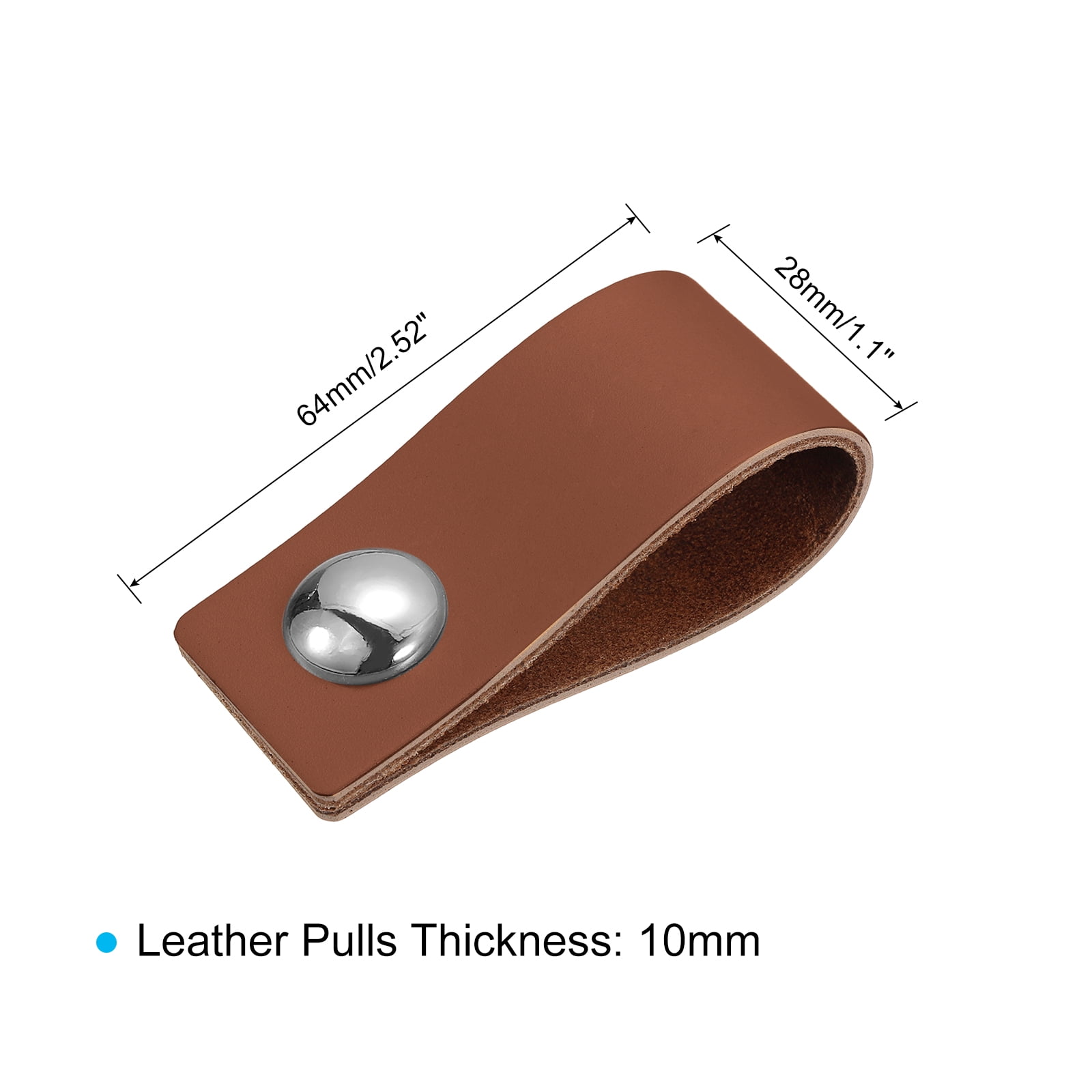 Unique Bargains Leather Drawer Pulls Furniture Handles Drawer Knobs Pulls Brown Silver