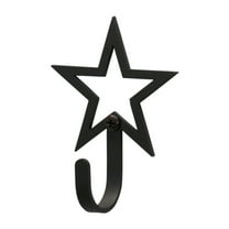 Village Wrought Iron  Open Star Wall Hook Extra Small - Black