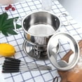 thumbnail image 1 of FUEENIRVA 10-Piece Set Silver Cheese Fondue Set for Heating Cheese and Fondue Serving, 1 of 5