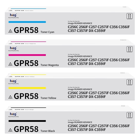 GPR-58 Toner Cartridge Replacement for canon gpr58 toner imageRUNNER Advance, Black/Cyan/Magenta/Yellow, 4 Count, 1 Pack