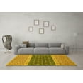 thumbnail image 3 of Ahgly Company Machine Washable Indoor Rectangle Oriental Yellow Modern Area Rugs, 7' x 10', 3 of 4