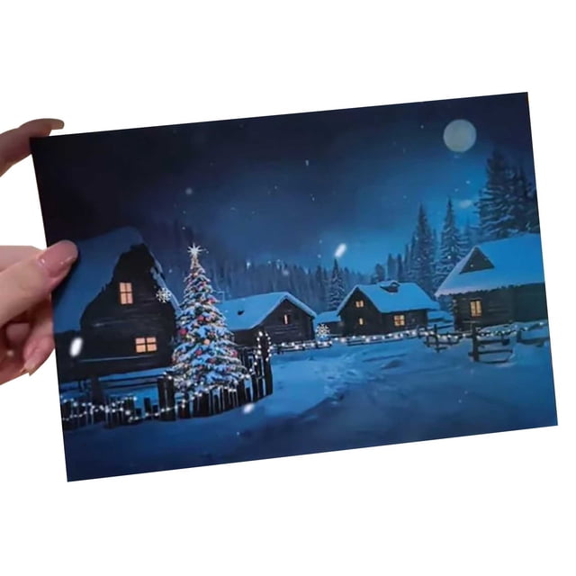 Temperature Color Changing Christmas Card With Envelope Festive Holiday Greeting For Friends And Family Includes 1 Card And 1 Envelope Weight 0.09 Pounds