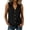 #057-Black, variant on Womens Sleeveless Button Down Shirts Solid Color V Neck Turndown Collared Linen Blouses for Casual Work