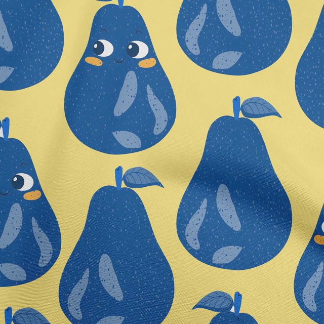oneOone Viscose Chiffon Blue Fabric Fruits Sewing Material Print Fabric By The Yard 42 Inch Wide