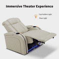 Breathable Leather Power Theater Recliner Chair, Home Theater