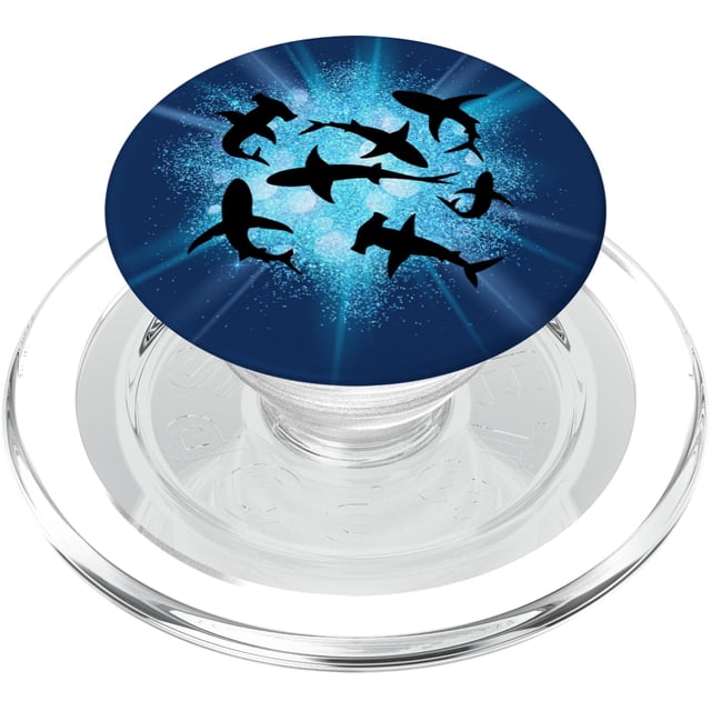 PopSockets PopGrip Shark Family Blue para teléfonos y tabletas