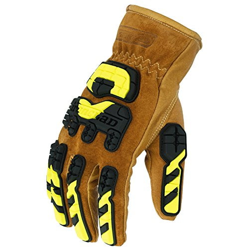 Ironclad ULD-IMPC5-03-M limitless 360° Cut Leather Driver W/Impact Work Gloves, Medium, Tan