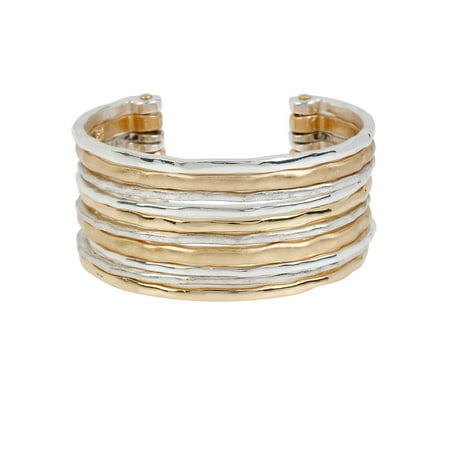 Oakley Titanium Bracelet - Two-Tone Textured Cuff Bracelet
