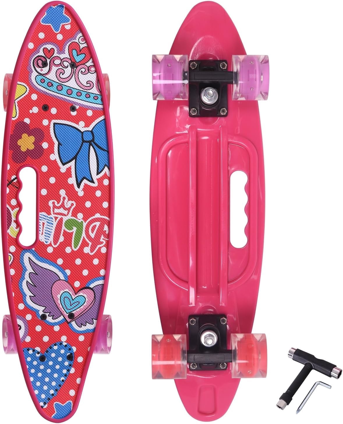 Madd Gear Light-up Mini Skateboard, 62mm Wheels, Orange, Aluminum