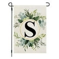 thumbnail image 2 of XEOVHV Garden Flag Monogram S Letter Family Last Name 12x18 Inch Double Sided Yard Flag for Outside Hanging Plants Artificial Camper Initial Decor, Small Burlap Spring Summer Floral Flag, 2 of 9