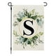 thumbnail image 1 of Xihbxyly Bandera de Jardín de Lino, Inicial de Apellido Personalizada, Estampado de Planta Verde, Pancarta Decorativa de Doble Cara, Decoración para Patio, Porche o Balcón, 30 X 45 Cm, 1 of 2