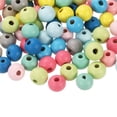 thumbnail image 1 of Uxcell 200Pack 6mm Perlas de Madera Natural de Colores, Perlas Espaciadoras de Madera Redondas de Gran Agujero (Color Variado), 1 of 7