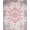Pink Multi, Pattern 19, variant on Design&I 8'x10' Washable Area Rug Sleek Flatweave Pet Friendly Pink Boho Vintage Scroll Border Delicate Blossoms Girly Bathroom for King Size Bedroom, Under Bed