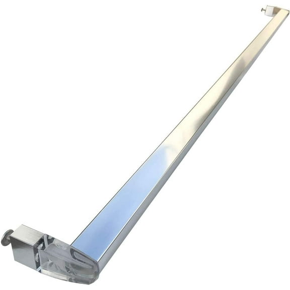 Gordon Glass 30" Long Chrome Framed Sliding Shower Door Towel Bar with Clear Acrylic Brackets