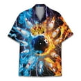 thumbnail image 7 of Magic Flame Bowling Hawaiian Shirts For Men Planet Fire Shirt Mens Hawaiian Shirts Short Sleeve Button Down Shirt Men, 7 of 7
