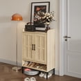 thumbnail image 4 of BOCVKENN Shoe Storage Cabinet with Cross Molding Doors, 5-Tier Farmhouse Shoe Cabinet with 3 Adjustable Shelves and Metal Legs, 41.5'' Tall Shoes Rack Organizer Cabinet for Entryway, Front Door, 4 of 10