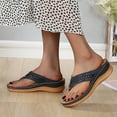 thumbnail image 2 of Anuirheih Clearance Slip on Sandals Women,Women's Flat Shoes Ladies Beach Sandals Summer Non-Slip Causal Slippers(Dark Blue), 2 of 5