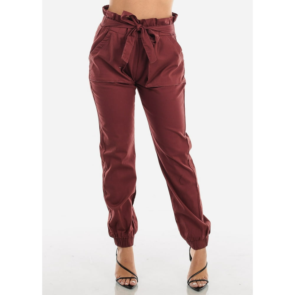 burgundy jogger set