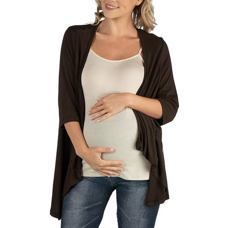 

24seven Comfort Apparel Elbow Length Sleeve Maternity Open Cardigan M011303 Made in USA
