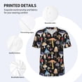 thumbnail image 5 of Fotbe Mushrooms and Autumn Leaves Baseball Jersey Shirt for Men and Women, Casual Short Sleeves Button Down T-Shirt-, 5 of 9