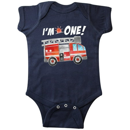 

Inktastic I m 1 Fire Truck 1st Birthday Gift Baby Boy or Baby Girl Bodysuit