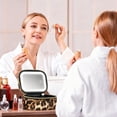 thumbnail image 7 of Small Makeup Bag Travel Train Case with Mirror and Light Mini Travel Make up for Women Train Case Cosmetic Organizer 3 Adjustable Brightness Toiletry Bag Portable Artist Storage, 7 of 7