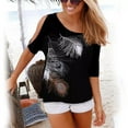 thumbnail image 4 of Tee-shirts Col Rond en Coton Imprimé Femmes Tee-Shirt Femme Haut, 4 of 4