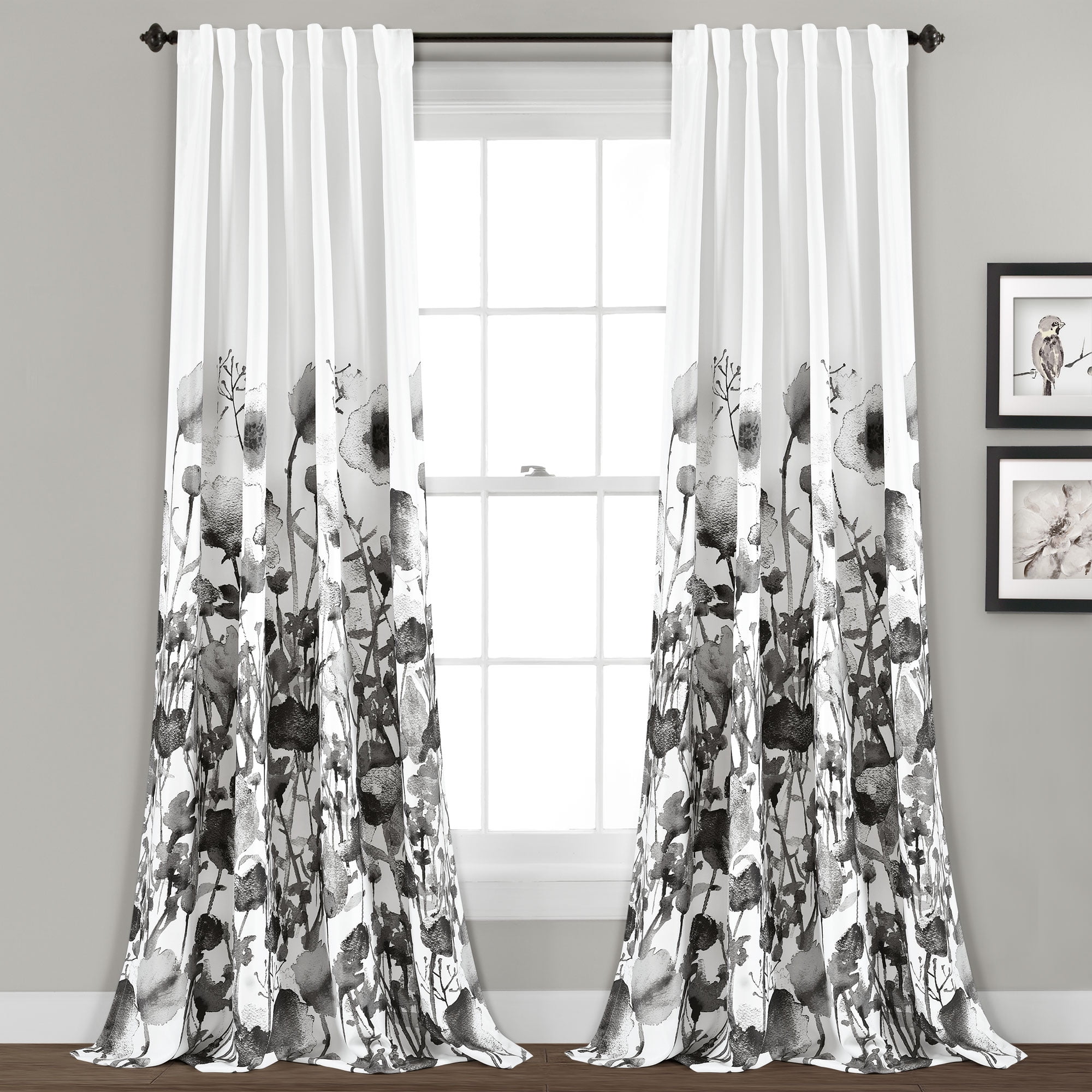 Ivory Lush Decor Rosalie Window Curtain Valance Panel Pair 84 x 52