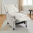 thumbnail image 7 of UIXE Recliner Chair Set of 2, Upholstered Wingback Floral Pushback Armchair with Adjustable Backrest & Footrest, Comfy Accent Chair Reading Single Sofa for Small Spaces, Living Room, Bedroom, Beige, 7 of 7
