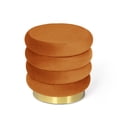 thumbnail image 5 of Joveco 15.7"D Round Velvet Ottoman Footrest Stool, Vanity Stool with Gold Base for Living room, Orange, 5 of 5