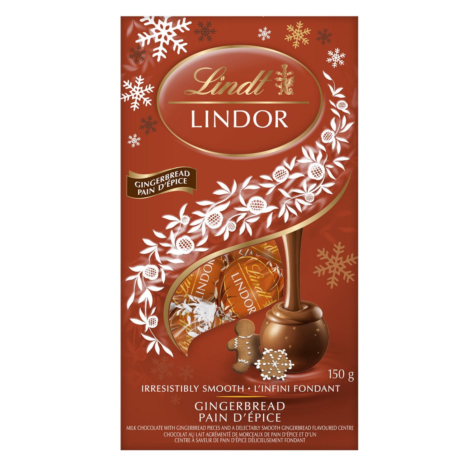 Chocolat au lait Lindor de Lindt agrémenté de pain d’épice