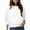 White, variant on biudgviw Womens Blouses Dressy Casual Loose Fit 3/4 Sleeve Chiffon Tops Lightweight Comfy Crew Neck Tunic Shirts Trendy Fall Outfits