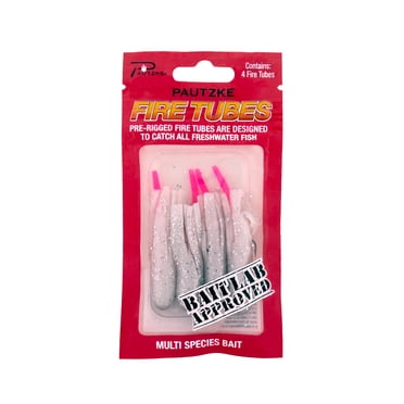 Pautzke Fire Tubes White Multi-Species Fishing Lure with Hooks