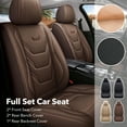 thumbnail image 4 of PEPWELL Full Set 5-Seat Car Seat Covers, PU Leather Full Surrounded Protector Pad - Waterproof & Anti-Scratch, Universal Fit for Most Sedans, SUVs & Pick-up Trucks, 4 of 13