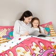 thumbnail image 4 of Erosebridal Hockey Ice Crem Drip Bedding Comforter Set, Waffle American Flag King Bedding Sets, Colorful Polka Dots Reversible, 7-Piece, 4 of 6