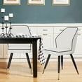 thumbnail image 5 of Andeworld Upholstered Dining Chairs Set of 2, Modern Armless Chairs for Kitchen, Dining Room Chairs, Living Room Accent Side Chairs Leisure Chair with Metal Legs White, 5 of 5