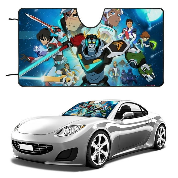 Voltron-theme Windshield Sun Shade Front Protector Folding Car Sun Visor Blocks Uv Rays Keeps Your Vehicle Cool52in*28in(130cm*70cm)