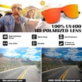 thumbnail image 5 of LINVO Oversized Trendy One-Piece Mirrored Lens Polarized Shades Fashion Red Sunglasses for Men, 5 of 8
